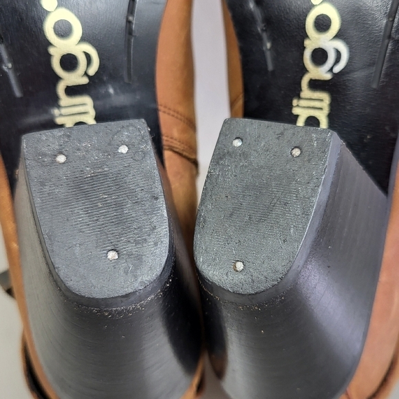 Dingo Western Boho 90's Leather Buckle Ankle Cowgirl Heeled Booties Brown 7M - Picture 15 of 16